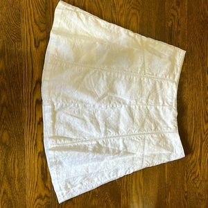 White Linen A-Line Skirt